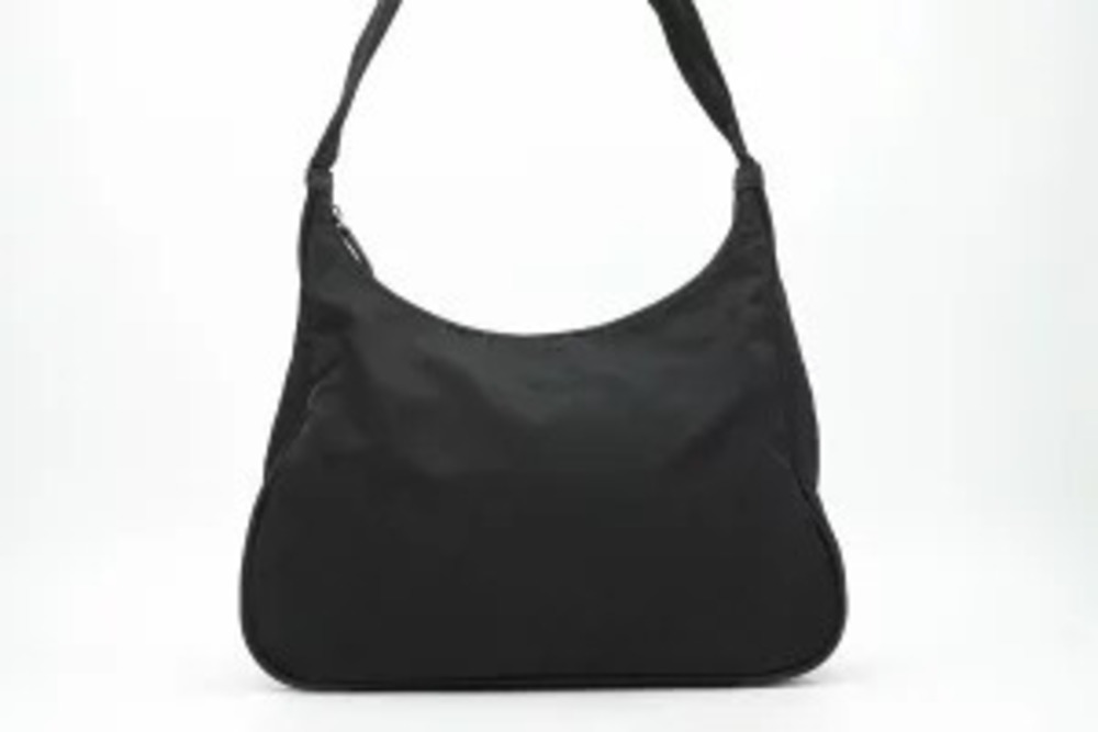 Prada Vela Tessuto Hobo Shoulder Bag Black